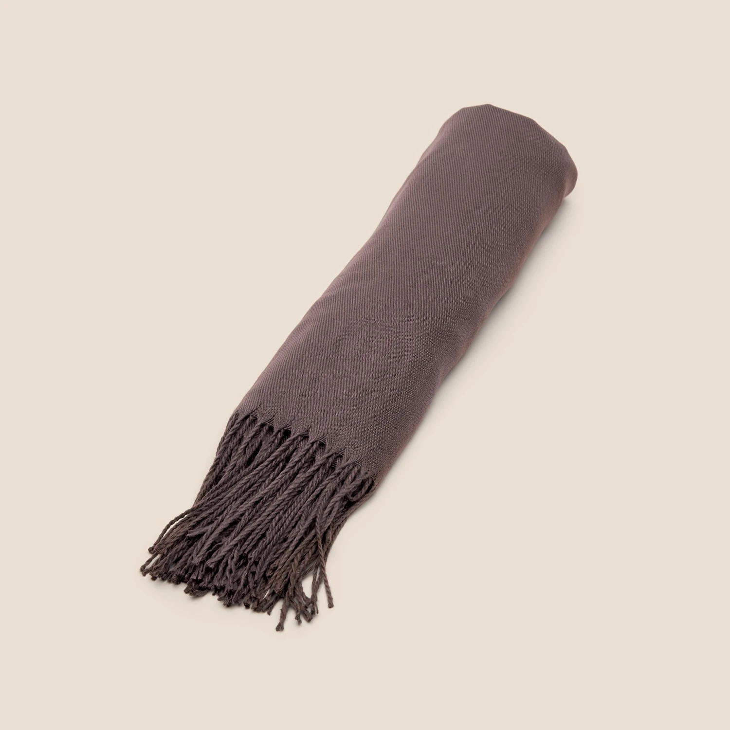 Shawl With Fringe - Dark Grey 3 Shawl With Fringe - Dark Grey - Image 2