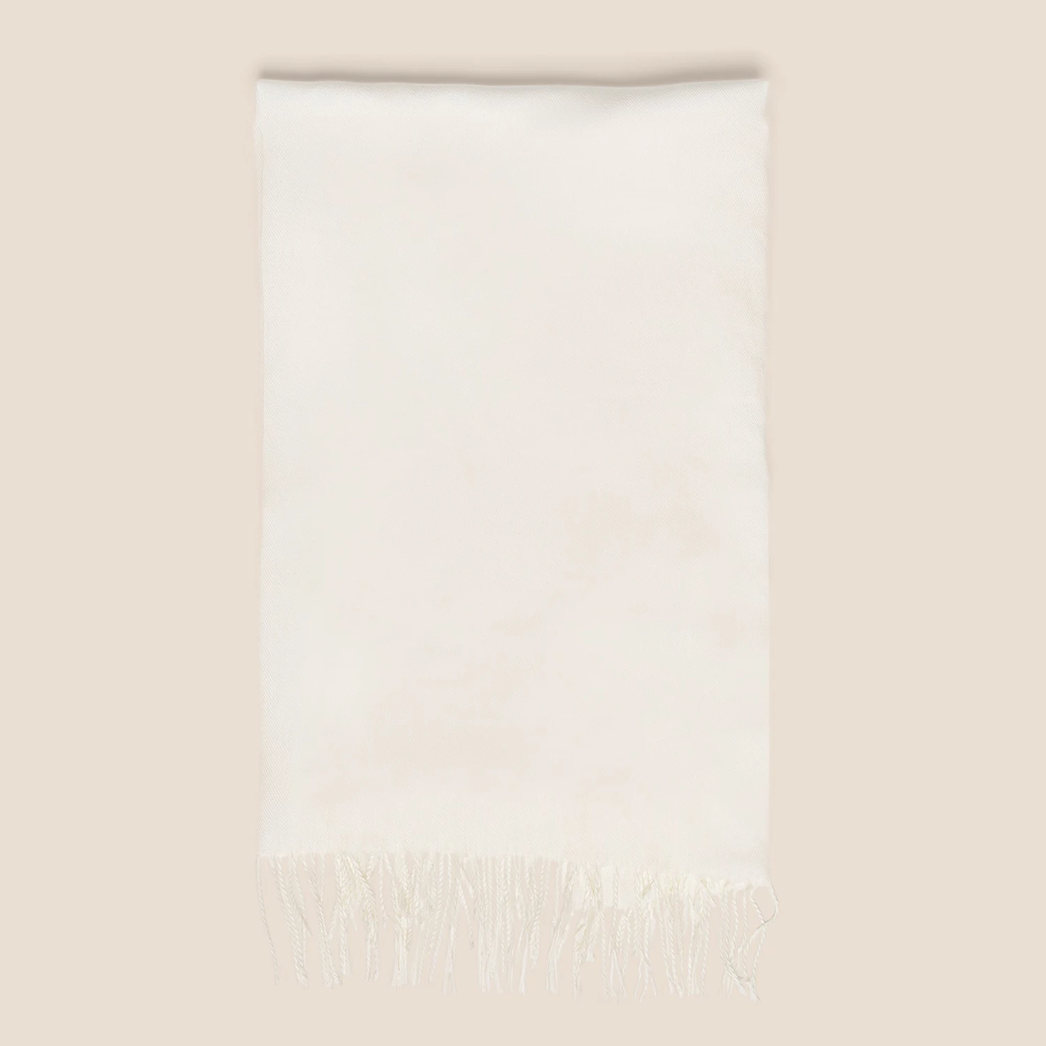 Shawl With Fringe - Cream - Image 8