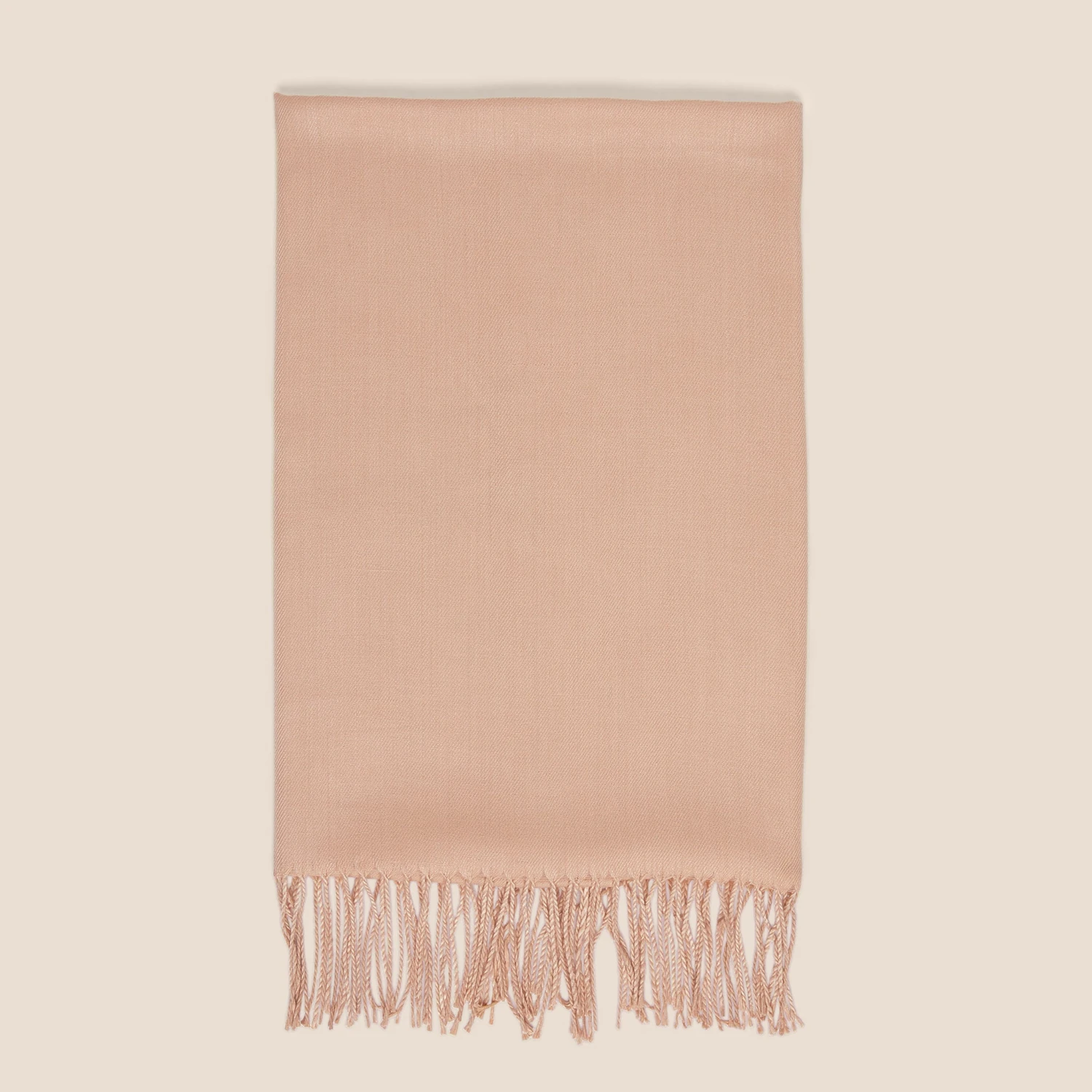 Shawl With Fringe - Taupe - Image 7