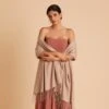 Shawl With Fringe - Taupe -Elegance Bridal Store BIRDY GREY CASHMERE SHAWL TAUPE 03 RT CROP