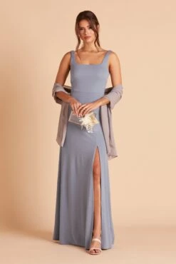 Chiffon Shawl - Gray -Elegance Bridal Store BIRDY GREY CHIFFON SHAWL GRAY 04