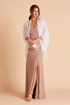 Chiffon Shawl - White -Elegance Bridal Store BIRDY GREY CHIFFON SHAWL WHITE 01