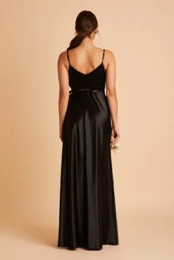 Cindy Shiny Satin Dress - Black -Elegance Bridal Store BIRDY GREY CINDY SATIN BRIDESMAID DRESS BLACK 06