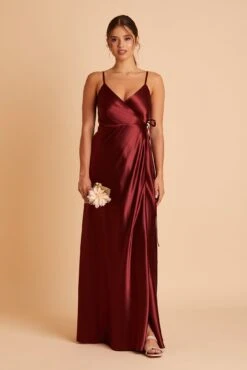 Cindy Shiny Satin Dress - Cabernet -Elegance Bridal Store BIRDY GREY CINDY SATIN BRIDESMAID DRESS CABERNET 01