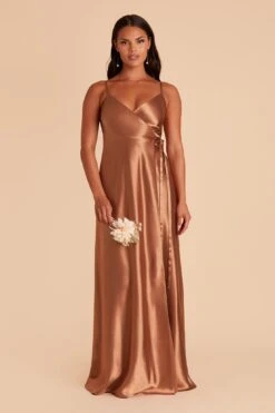 Cindy Shiny Satin Dress - Rust -Elegance Bridal Store BIRDY GREY CINDY SATIN BRIDESMAID DRESS RUST 02