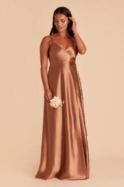 Cindy Shiny Satin Dress - Rust -Elegance Bridal Store BIRDY GREY CINDY SATIN BRIDESMAID DRESS RUST 03