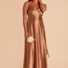 Cindy Shiny Satin Dress - Rust 1 Cindy Shiny Satin Dress - Rust -Elegance Bridal Store BIRDY GREY CINDY SATIN BRIDESMAID DRESS RUST 04