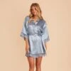 Claudine Lace Robe - Dusty Blue -Elegance Bridal Store BIRDY GREY CLAUDINE SATIN LACE BRIDESMAID ROBE DUSTY BLUE 04