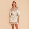Claudine Lace Robe - Neutral Champagne