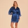 Claudine Lace Robe - Slate Blue -Elegance Bridal Store BIRDY GREY CLAUDINE SATIN LACE BRIDESMAID ROBE SLATE BLUE 01