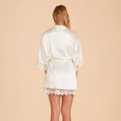 Claudine Lace Robe - White -Elegance Bridal Store BIRDY GREY CLAUDINE SATIN LACE BRIDESMAID ROBE WHITE 04