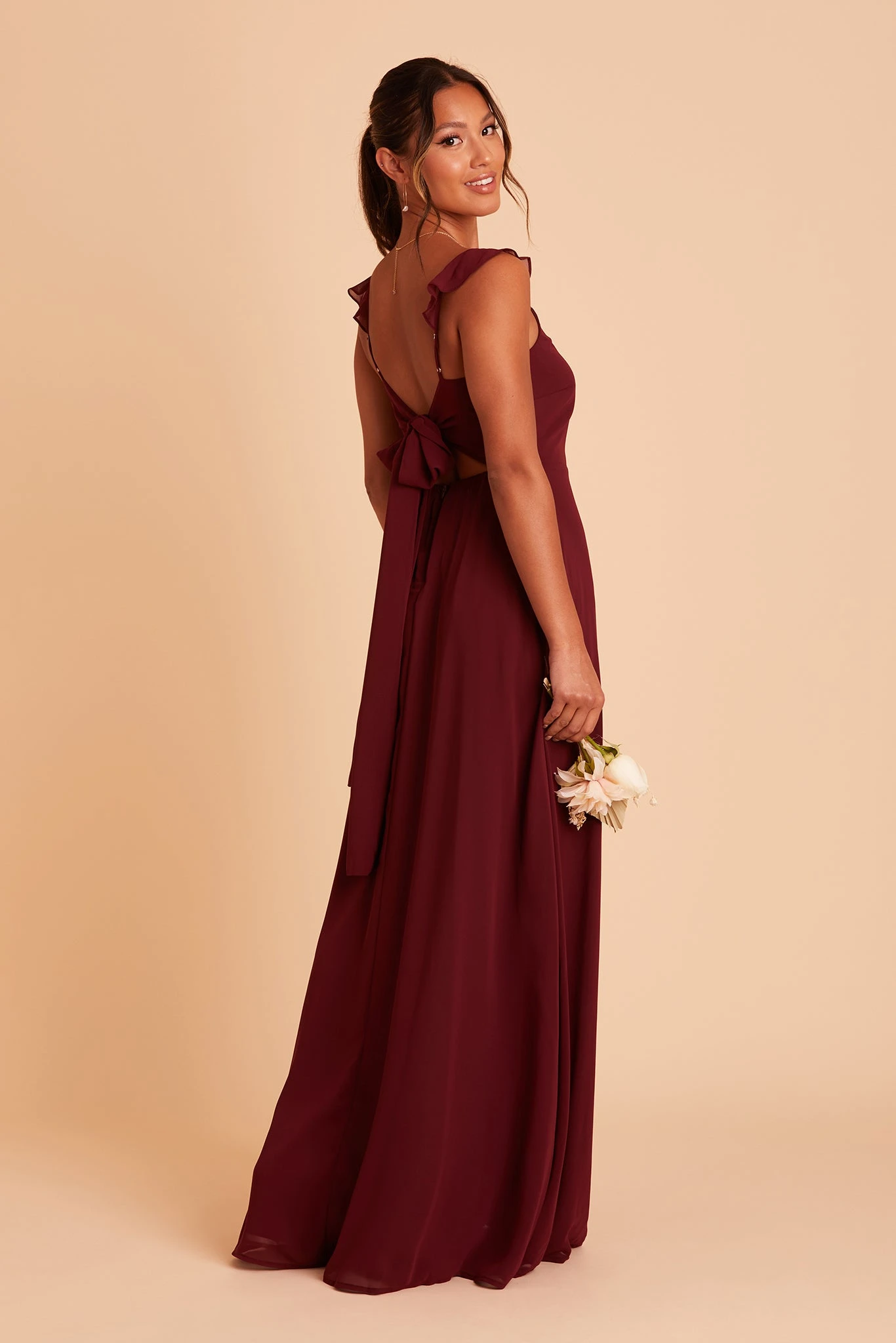 Doris Chiffon Dress - Cabernet 3 Doris Chiffon Dress - Cabernet