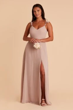 Doris Chiffon Dress - Taupe