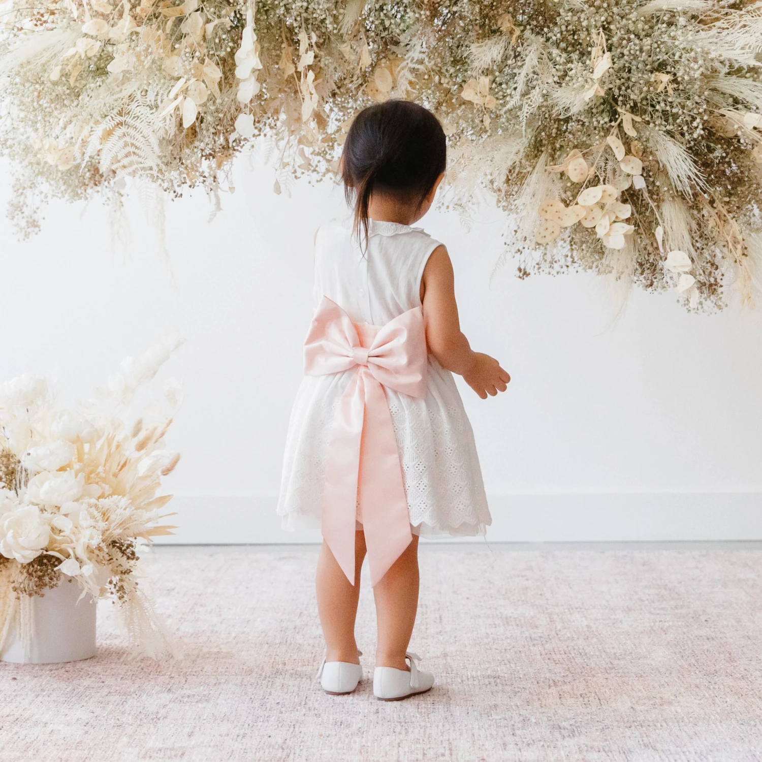 Liz Flower Girl Sash - Sheen Pale Pink 4 Liz Flower Girl Sash - Sheen Pale Pink - Image 2