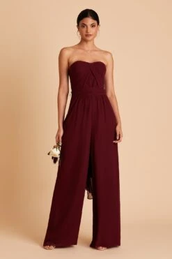 Gigi Convertible Jumpsuit - Cabernet -Elegance Bridal Store BIRDY GREY GIGI CONVERTIBLE BRIDESMAID JUMPSUIT CABERNET 01