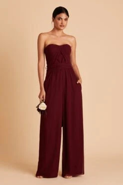 Gigi Convertible Jumpsuit - Cabernet -Elegance Bridal Store BIRDY GREY GIGI CONVERTIBLE BRIDESMAID JUMPSUIT CABERNET 04