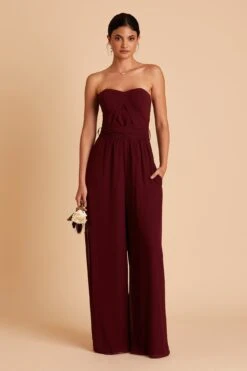 Gigi Convertible Jumpsuit - Cabernet -Elegance Bridal Store BIRDY GREY GIGI CONVERTIBLE BRIDESMAID JUMPSUIT CABERNET 05
