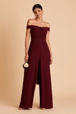 Gigi Convertible Jumpsuit - Cabernet -Elegance Bridal Store BIRDY GREY GIGI CONVERTIBLE BRIDESMAID JUMPSUIT CABERNET 07