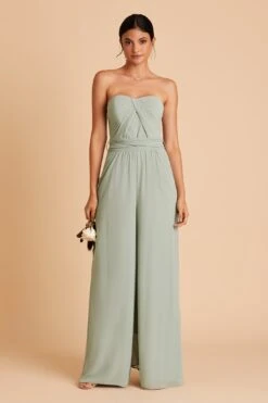 Gigi Convertible Jumpsuit - Sage -Elegance Bridal Store BIRDY GREY GIGI CONVERTIBLE BRIDESMAID JUMPSUIT SAGE 01