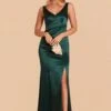 Gloria Shiny Satin Dress - Emerald 2 Gloria Shiny Satin Dress - Emerald -Elegance Bridal Store BIRDY GREY GLORIA SATIN BRIDESMAID DRESS EMERALD 01