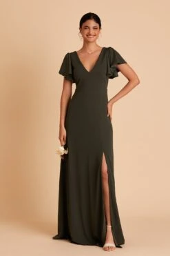 Hannah Crepe Dress - Olive -Elegance Bridal Store BIRDY GREY GRACE CONVERTIBLE BRIDESMAID DRESS OLIVE 03
