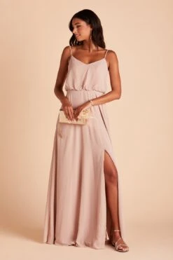 Gwennie Dress - Taupe 14 Gwennie Dress - Taupe -Elegance Bridal Store BIRDY GREY GWENNIE SLIT BRIDESMAID DRESS TAUPE 02