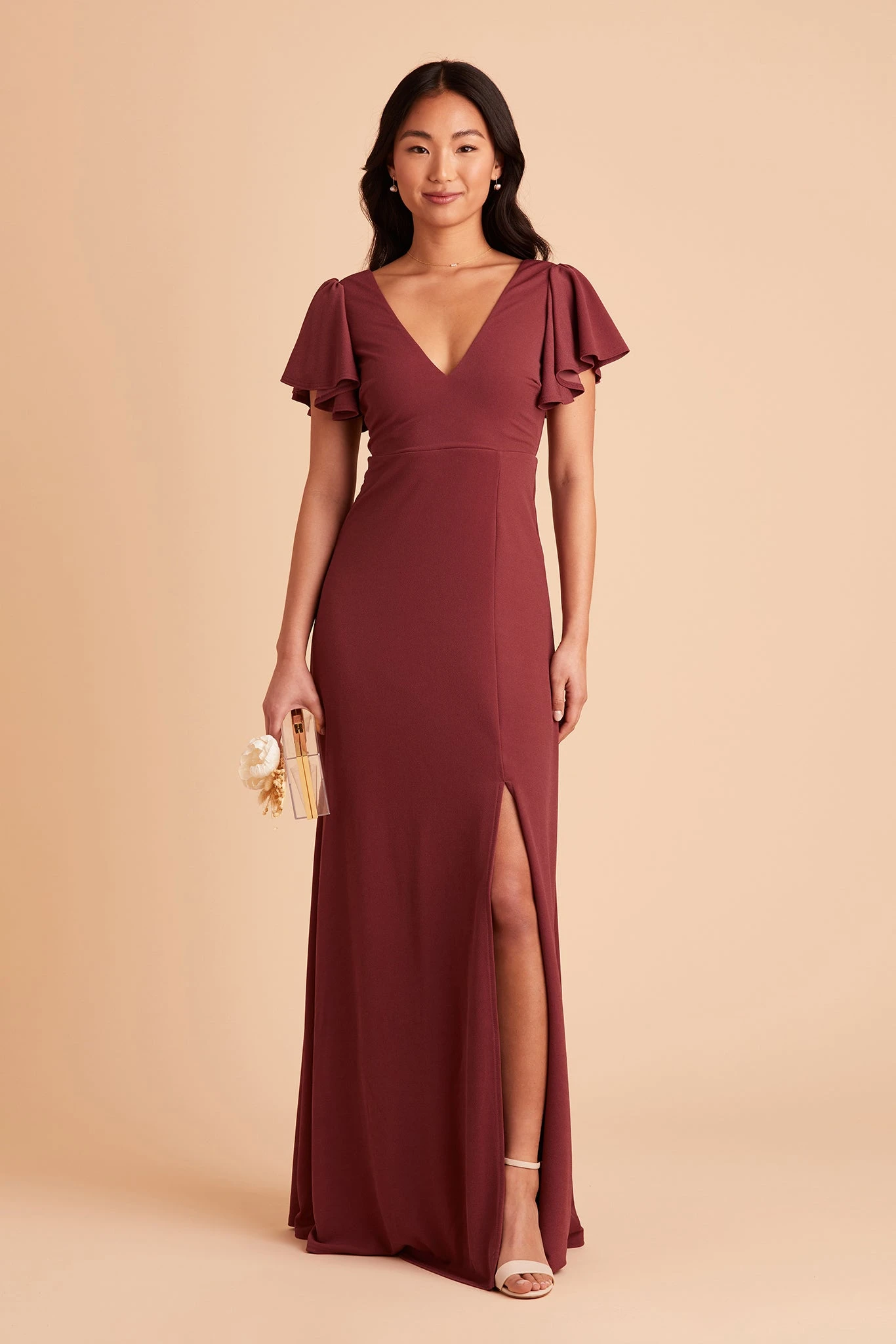 Hannah Crepe Dress - Rosewood 3 Hannah Crepe Dress - Rosewood