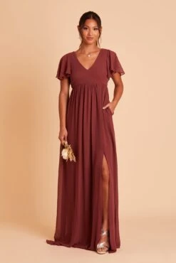 Hannah Empire Dress - Rosewood