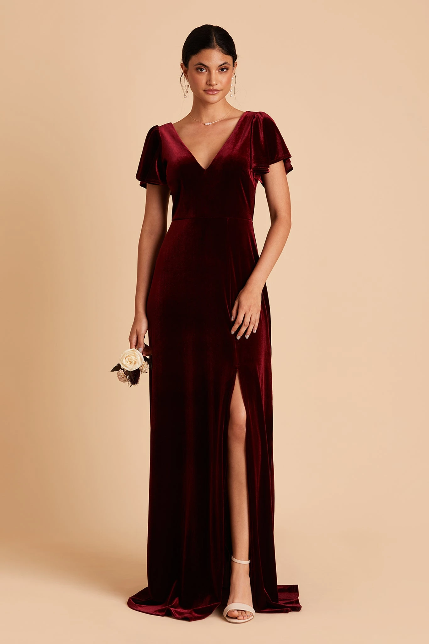 Hannah Velvet Dress - Cabernet 5 Hannah Velvet Dress - Cabernet - Image 3
