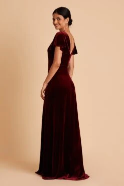 Hannah Velvet Dress - Cabernet 18 Hannah Velvet Dress - Cabernet -Elegance Bridal Store BIRDY GREY HANNAH VELVET BRIDESMAID DRESS CABERNET 06