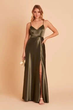 Jay Shiny Satin Dress - Olive 23 Jay Shiny Satin Dress - Olive -Elegance Bridal Store BIRDY GREY JAY BRIDESMAID DRESS OLIVE 02