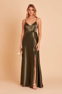 Jay Shiny Satin Dress - Olive 25 Jay Shiny Satin Dress - Olive -Elegance Bridal Store BIRDY GREY JAY BRIDESMAID DRESS OLIVE 05