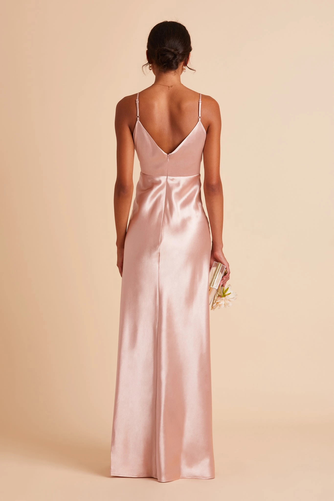 Jay Shiny Satin Dress - Rose Gold 11 Jay Shiny Satin Dress - Rose Gold - Image 9