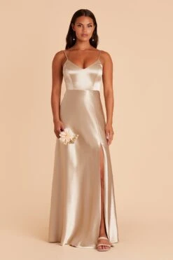 Jay Shiny Satin Dress - Neutral Champagne 17 Jay Shiny Satin Dress - Neutral Champagne -Elegance Bridal Store BIRDY GREY JAY SATIN BRIDESMAID DRESS NEUTRAL CHAMPAGNE 01