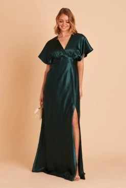 Jesse Shiny Satin Dress - Emerald -Elegance Bridal Store BIRDY GREY JESSE BRIDESMAID DRESS EMERALD 02
