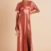 Jesse Shiny Satin Dress - Terracotta -Elegance Bridal Store BIRDY GREY JESSE BRIDESMAID DRESS TERRACOTTA 03