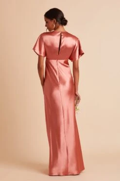 Jesse Shiny Satin Dress - Terracotta -Elegance Bridal Store BIRDY GREY JESSE BRIDESMAID DRESS TERRACOTTA 05