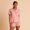 Jonny Pajama Set - Dusty Rose -Elegance Bridal Store BIRDY GREY JONNY PIPED PJ SET DUSTY ROSE 02