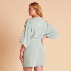 Karen Robe - Sage -Elegance Bridal Store BIRDY GREY KAREN BRIDESMAID KIMONO ROBE SAGE 07 PERSONALIZATION 01