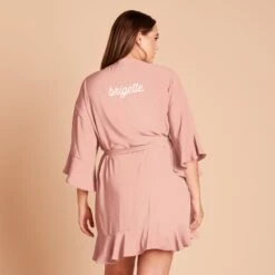 Kenny Ruffle Robe - Dusty Rose -Elegance Bridal Store BIRDY GREY KENNY BRIDESMAID RUFFLE ROBE DUSTYROSE 05 PERSONALIZATION 01