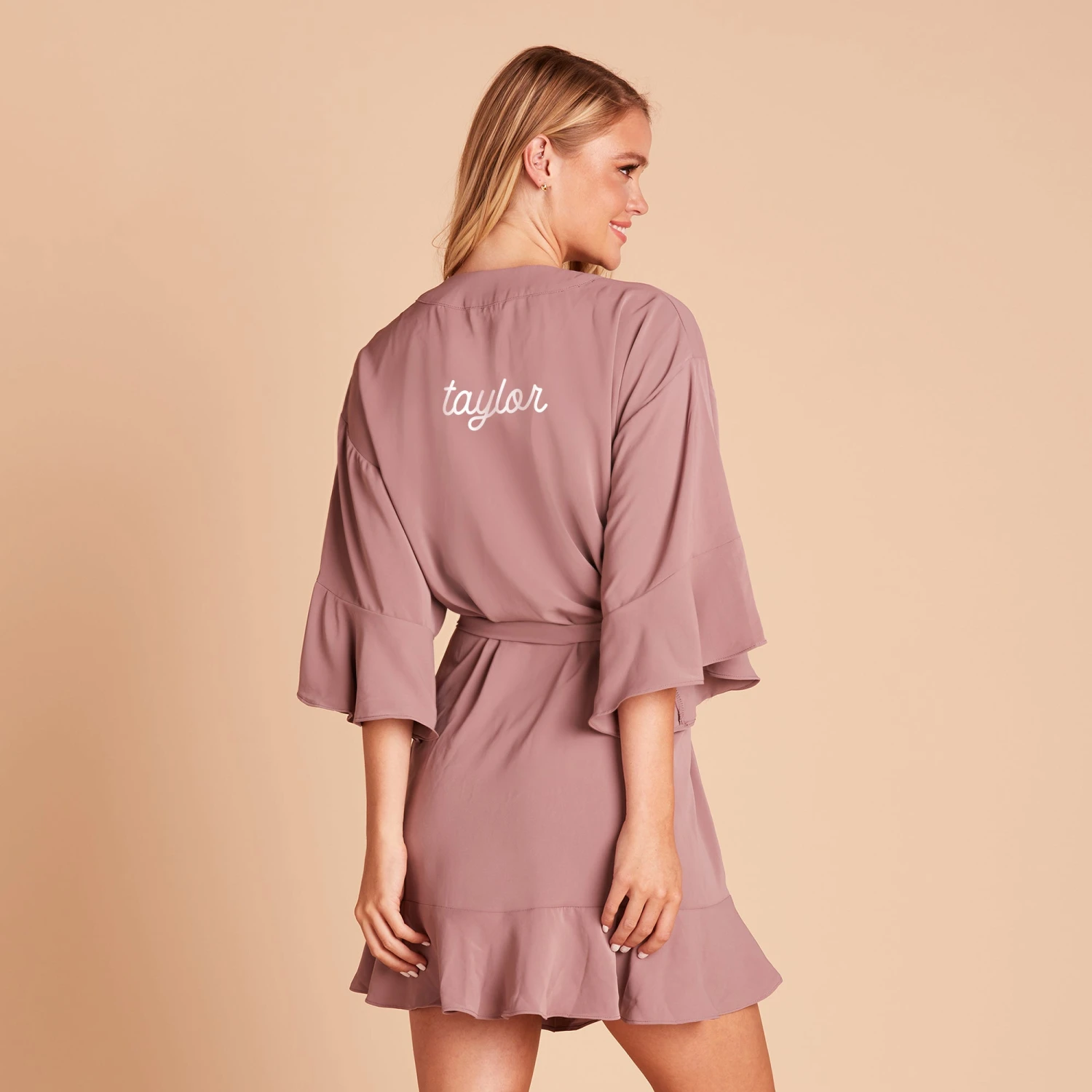Kenny Ruffle Robe - Dark Mauve 4 Kenny Ruffle Robe - Dark Mauve - Image 3