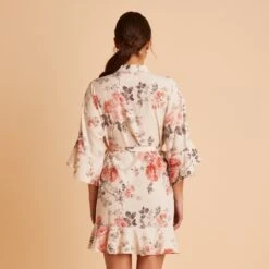 Kenny Floral Ruffle Robe - Cream Floral -Elegance Bridal Store BIRDY GREY KENNY FLORAL RUFFLE ROBE CREAM 04
