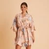 Kenny Floral Ruffle Robe - Peach Floral 1 Kenny Floral Ruffle Robe - Peach Floral -Elegance Bridal Store BIRDY GREY KENNY FLORAL RUFFLE ROBE PEACH 02