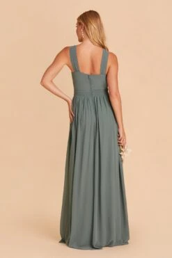 Kiko Chiffon Dress - Sea Glass -Elegance Bridal Store BIRDY GREY KIKO SLIT CHIFFON BRIDESMAID DRESS SEAGLASS 05