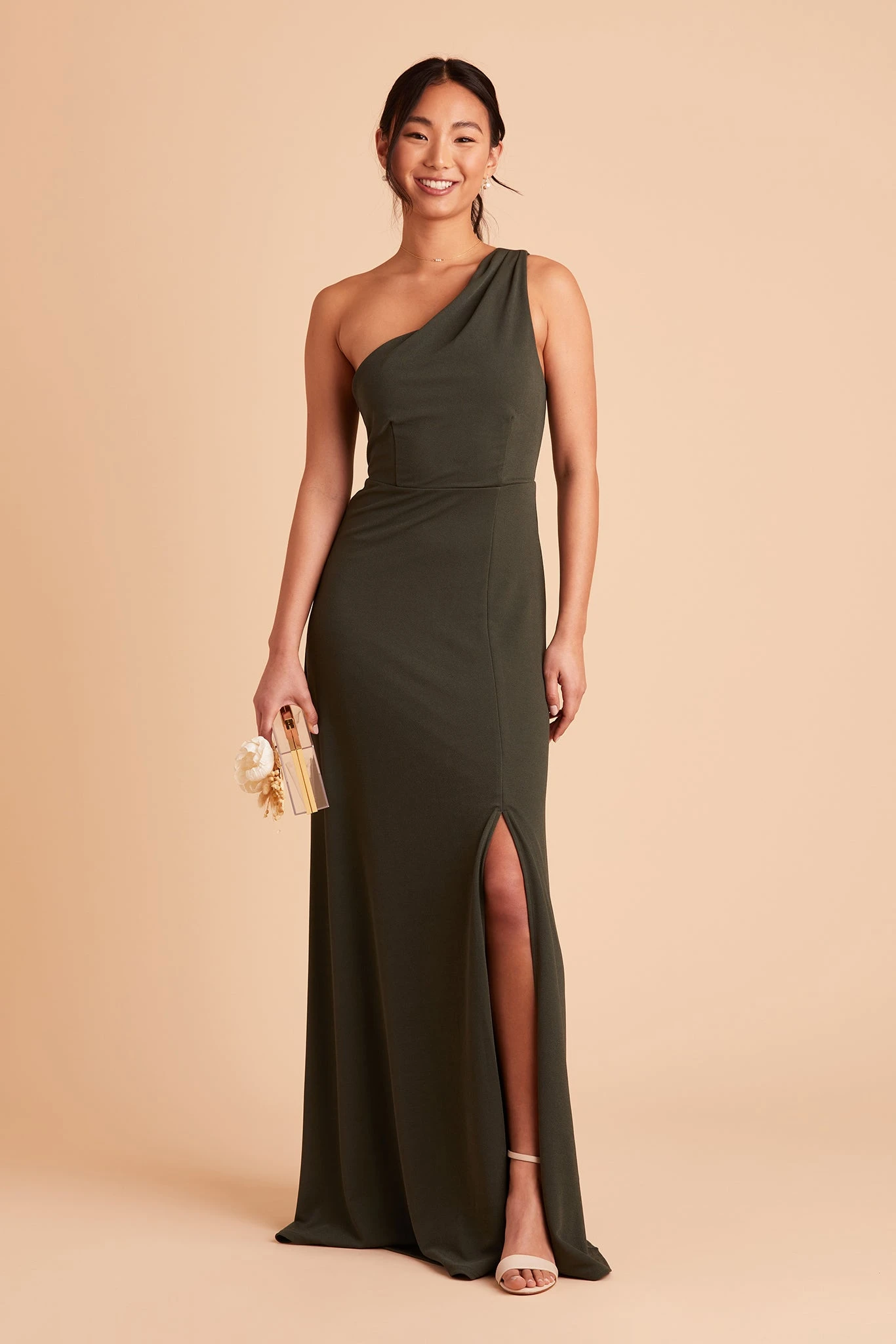 Kira Crepe Dress - Olive 6 Kira Crepe Dress - Olive - Image 4