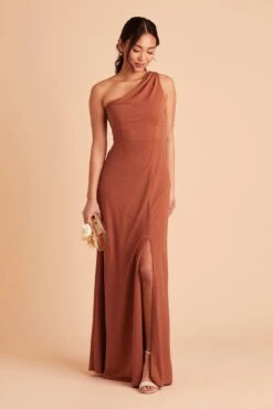 Kira Crepe Dress - Terracotta -Elegance Bridal Store BIRDY GREY KIRA BRIDESMAID DRESS TERRACOTTA 03