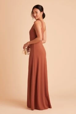 Kira Crepe Dress - Terracotta -Elegance Bridal Store BIRDY GREY KIRA BRIDESMAID DRESS TERRACOTTA 06