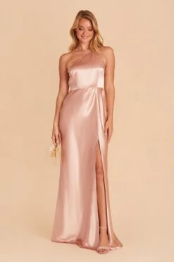Kira Shiny Satin Dress - Rose Gold -Elegance Bridal Store BIRDY GREY KIRA SATIN BRIDESMAID DRESS ROSEGOLD 04