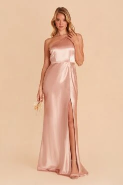 Kira Shiny Satin Dress - Rose Gold -Elegance Bridal Store BIRDY GREY KIRA SATIN BRIDESMAID DRESS ROSEGOLD 05