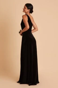 Kira Velvet Dress - Black -Elegance Bridal Store BIRDY GREY KIRA VELVET BRIDESMAID DRESS BLACK 05